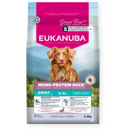 Eukanuba Special Care egyfehérjés kacsás kutyatáp 12kg